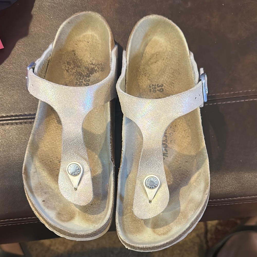 Silver Birkenstock Sandals